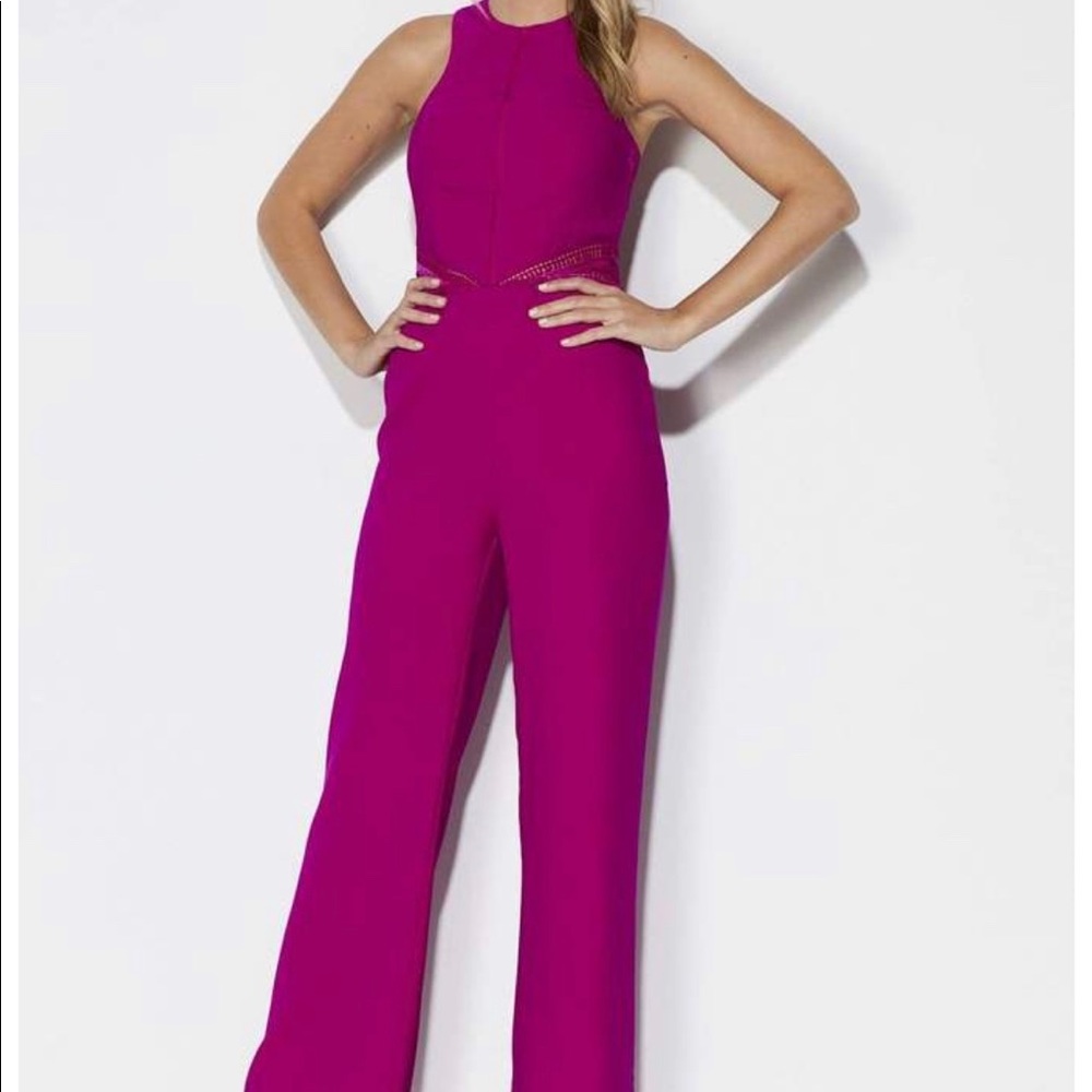 Magenta wide leg jumpsuit